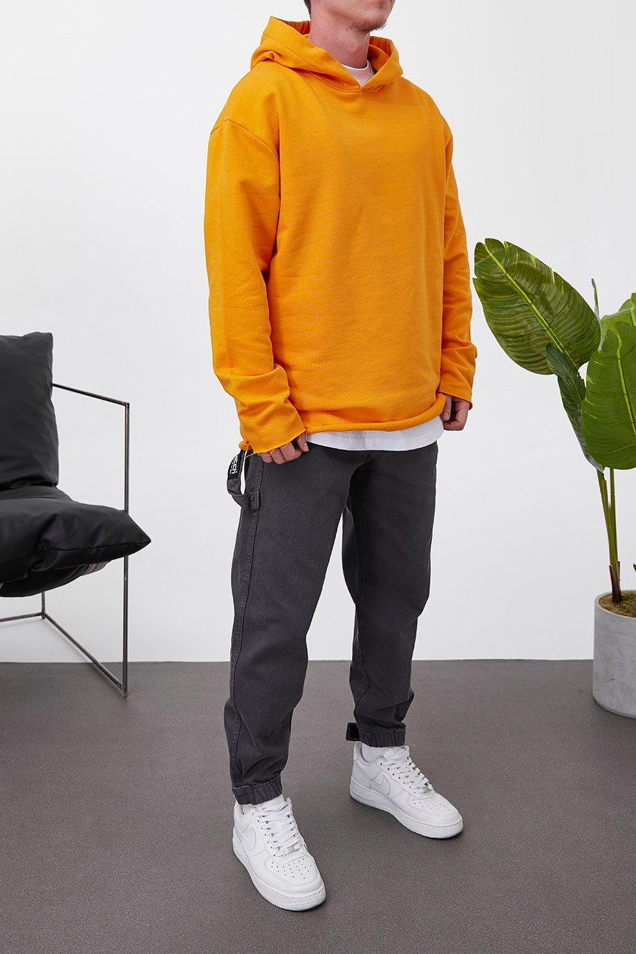 Nomarc Pis Etek Kapüşonlu Turuncu Sweatshirt