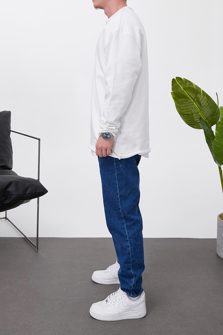 Nomarc Pis Yaka Beyaz Sweatshirt