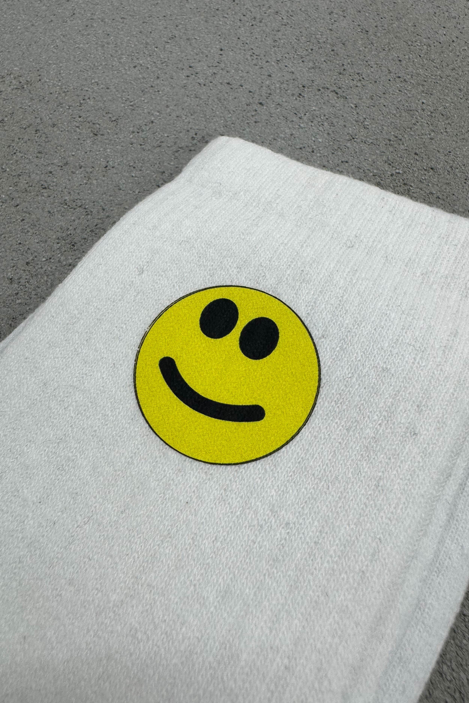 Nomarc Smiley Baskılı Beyaz Çorap