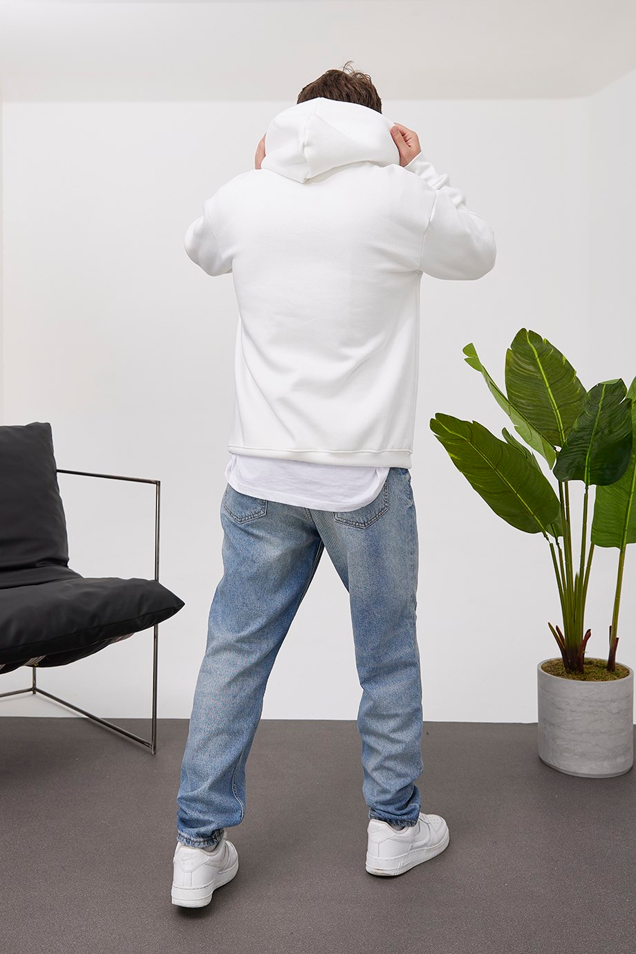 Nomarc Stay Tuned Beyaz Kapüşonlu Sweatshirt