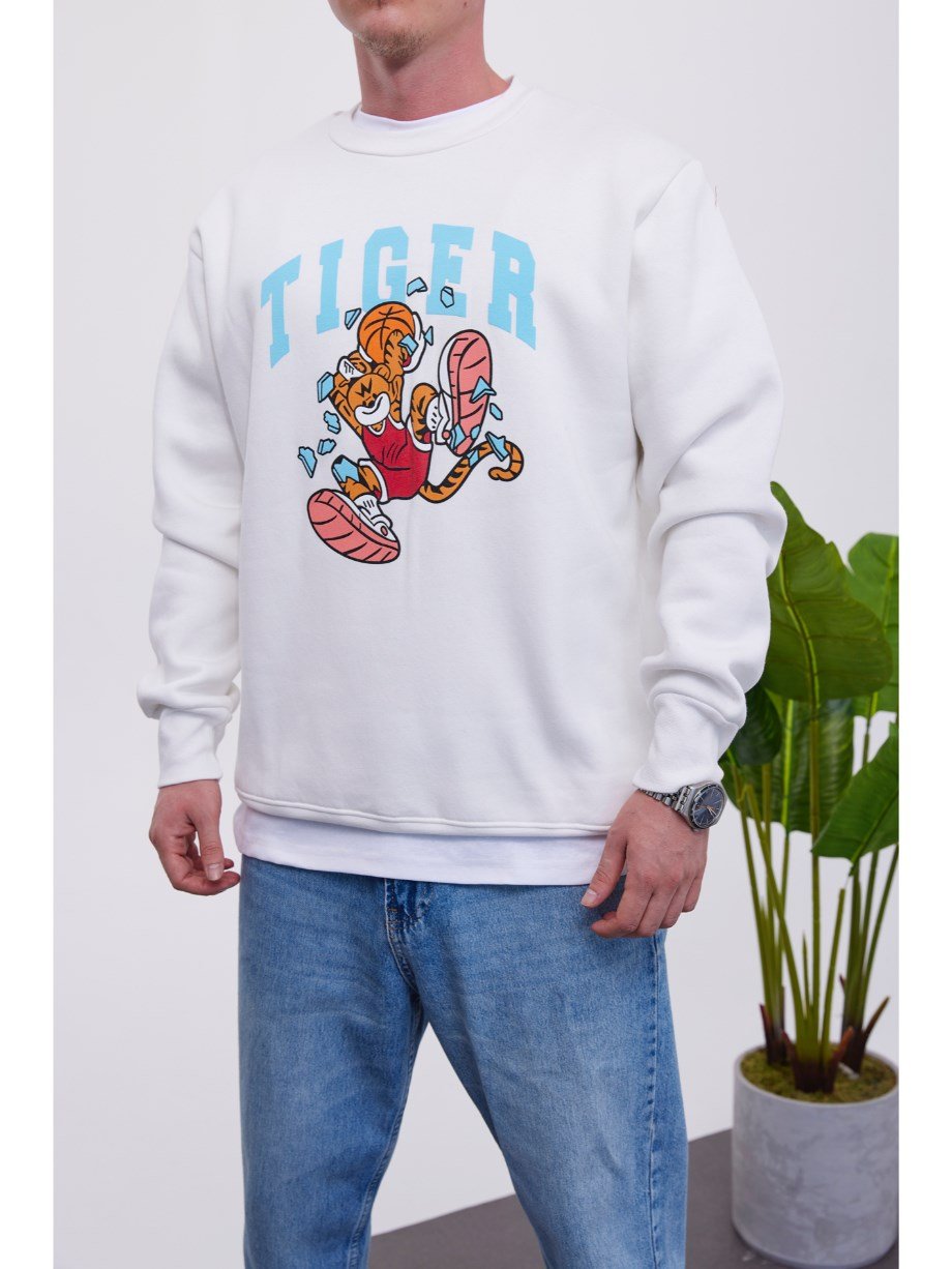 Nomarc Tiger Beyaz Sweatshirt