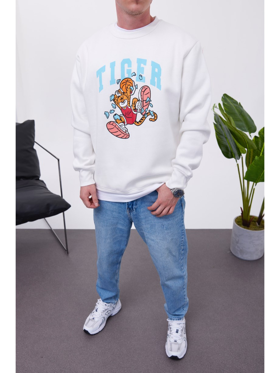 Nomarc Tiger Beyaz Sweatshirt