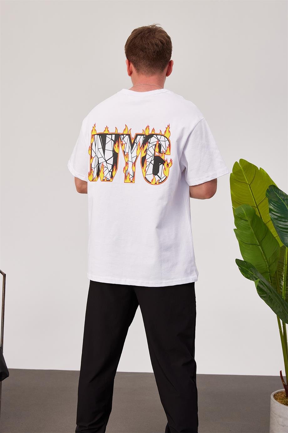 NYC Flame Beyaz Tshirt