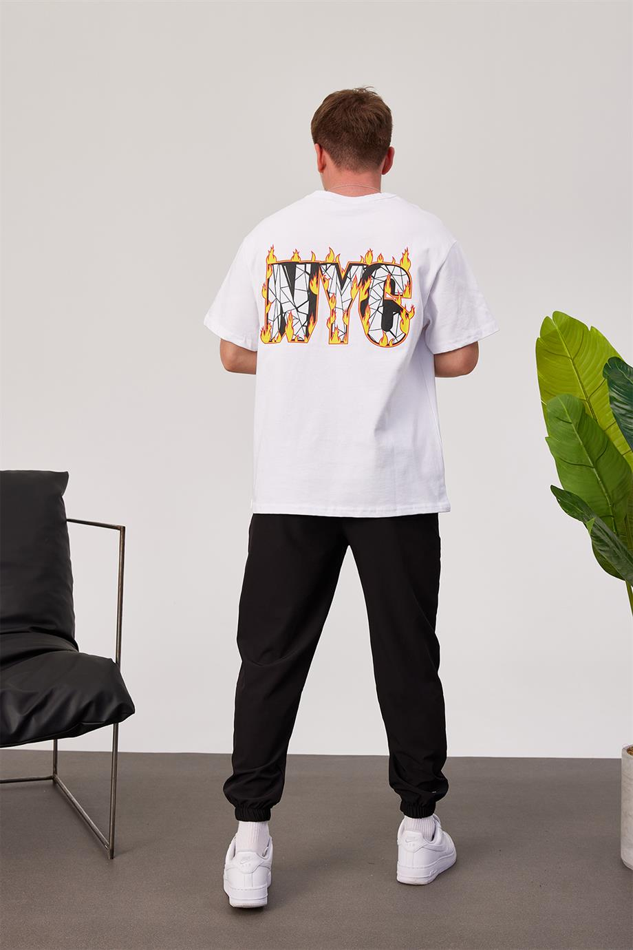 NYC Flame Beyaz Tshirt