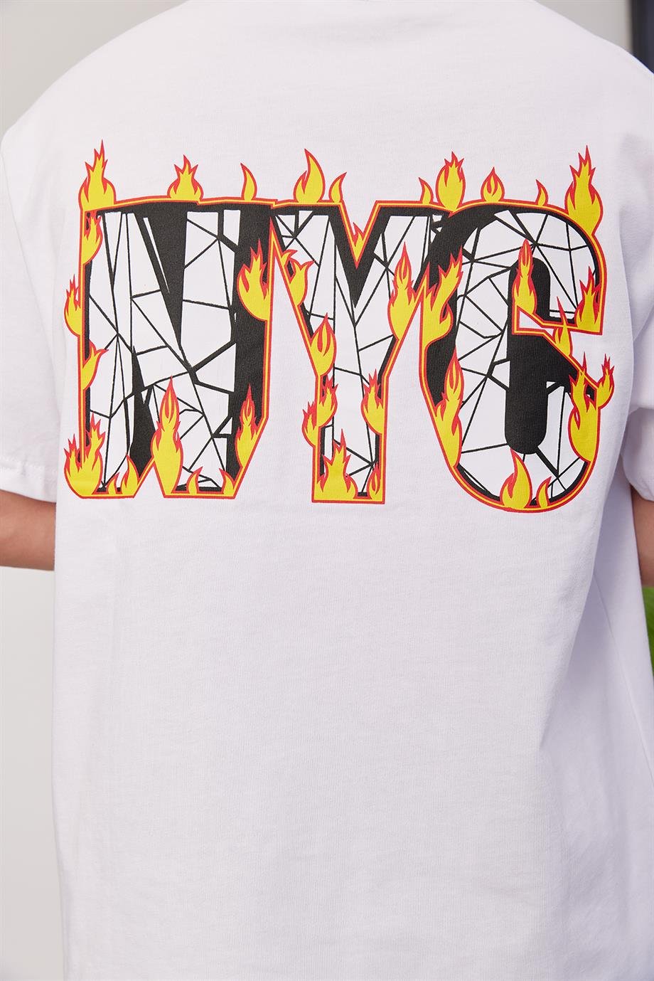 NYC Flame Beyaz Tshirt