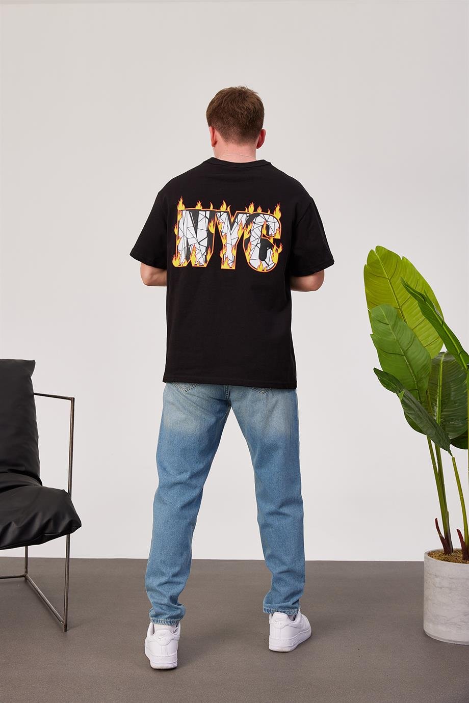 NYC Flame Siyah Tshirt