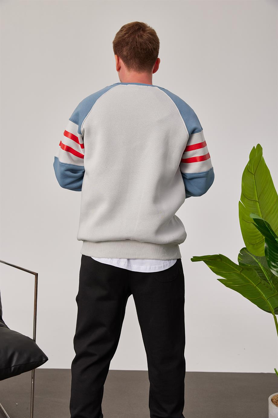 OG Baskılı Gri Sweatshirt