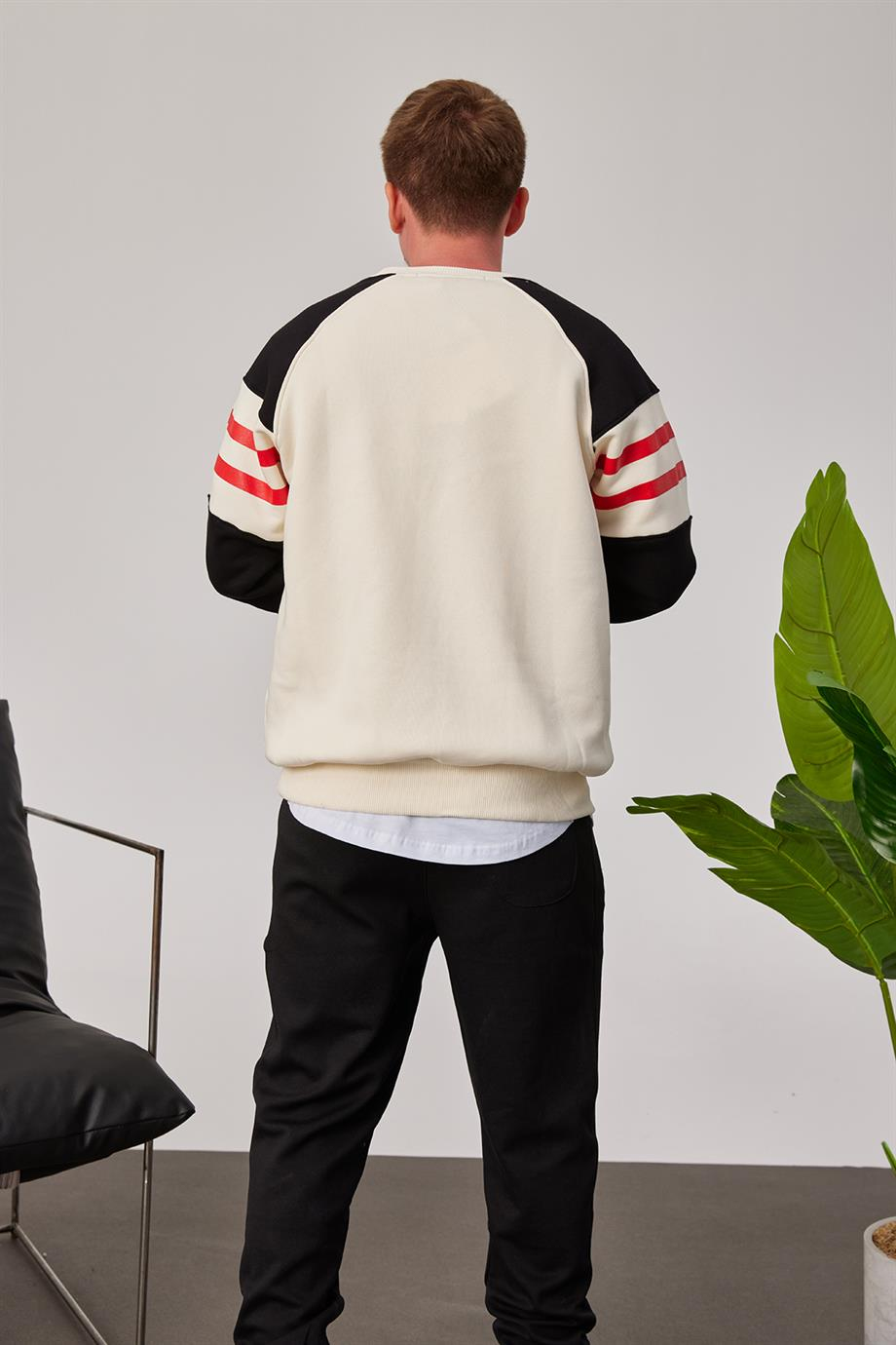OG Baskılı Krem Sweatshirt