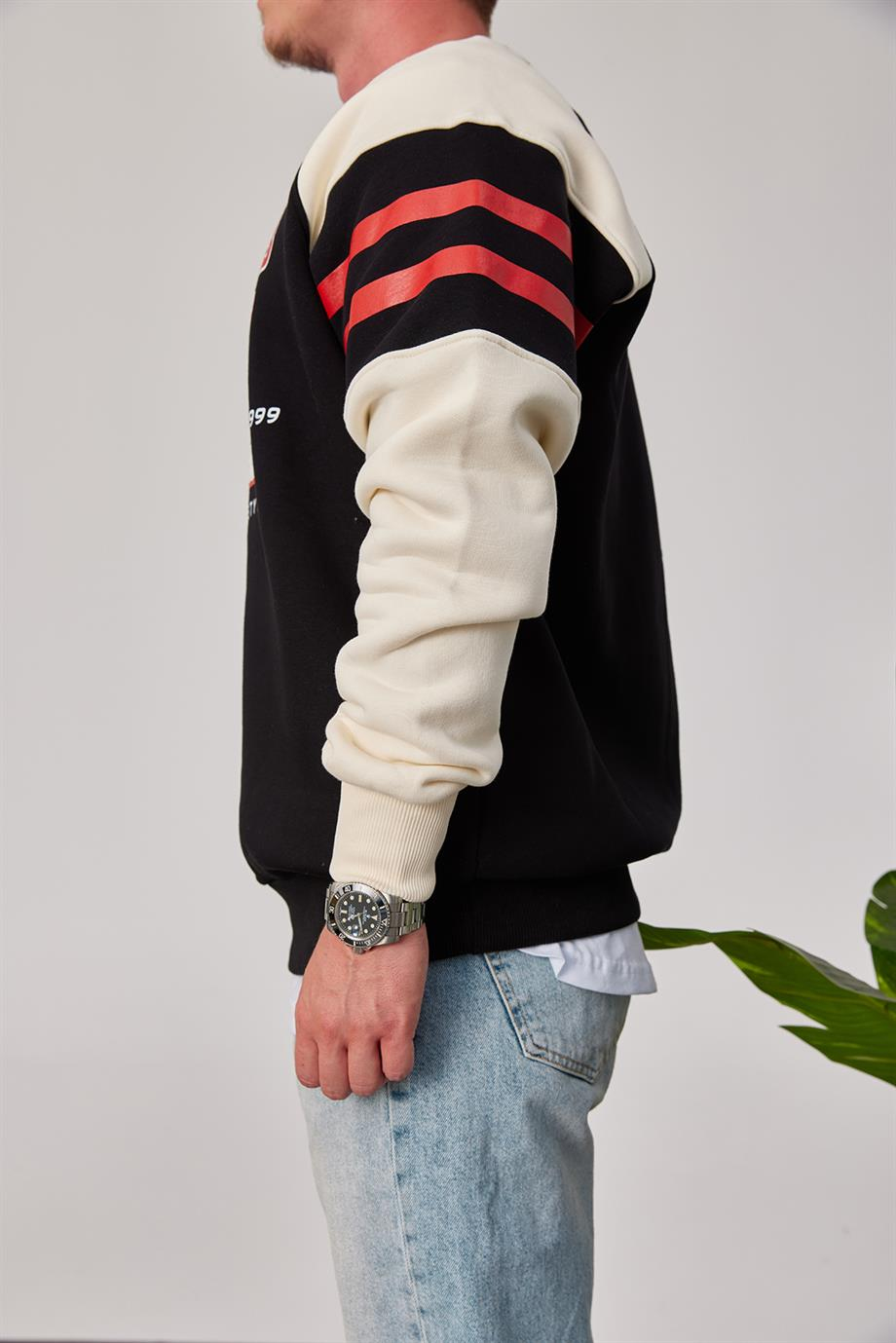 OG Baskılı Siyah Sweatshirt