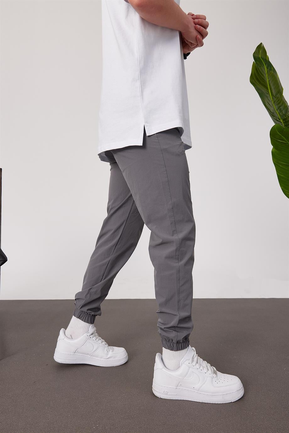 Paraşüt Kumaş Gri Jogging