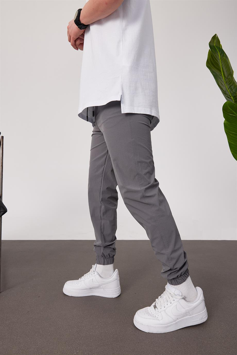 Paraşüt Kumaş Gri Jogging