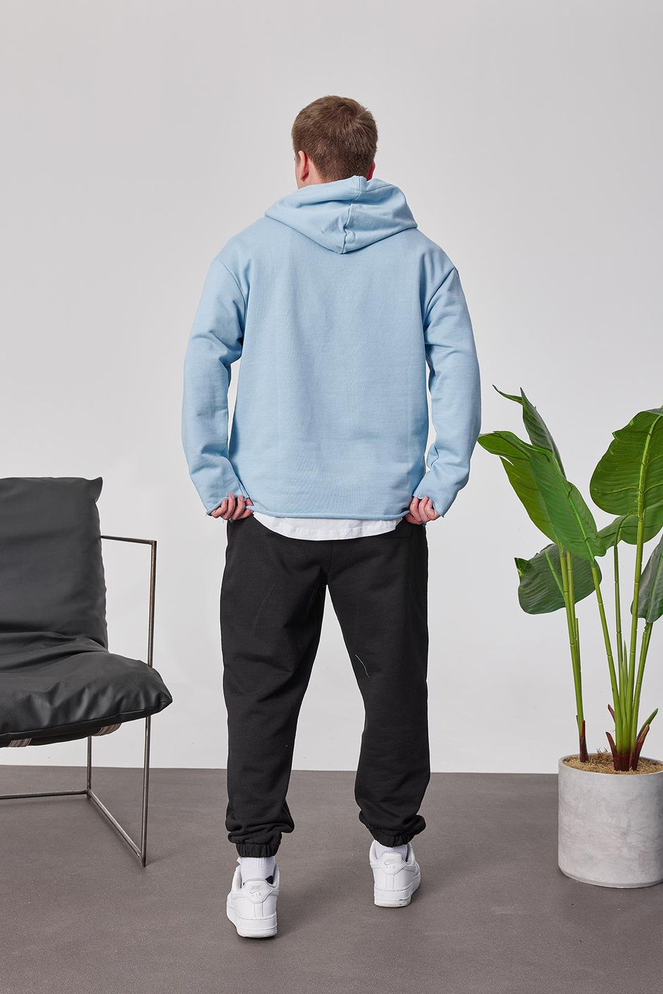 Pis Etek Kapüşonlu Bebe Mavisi Sweatshirt