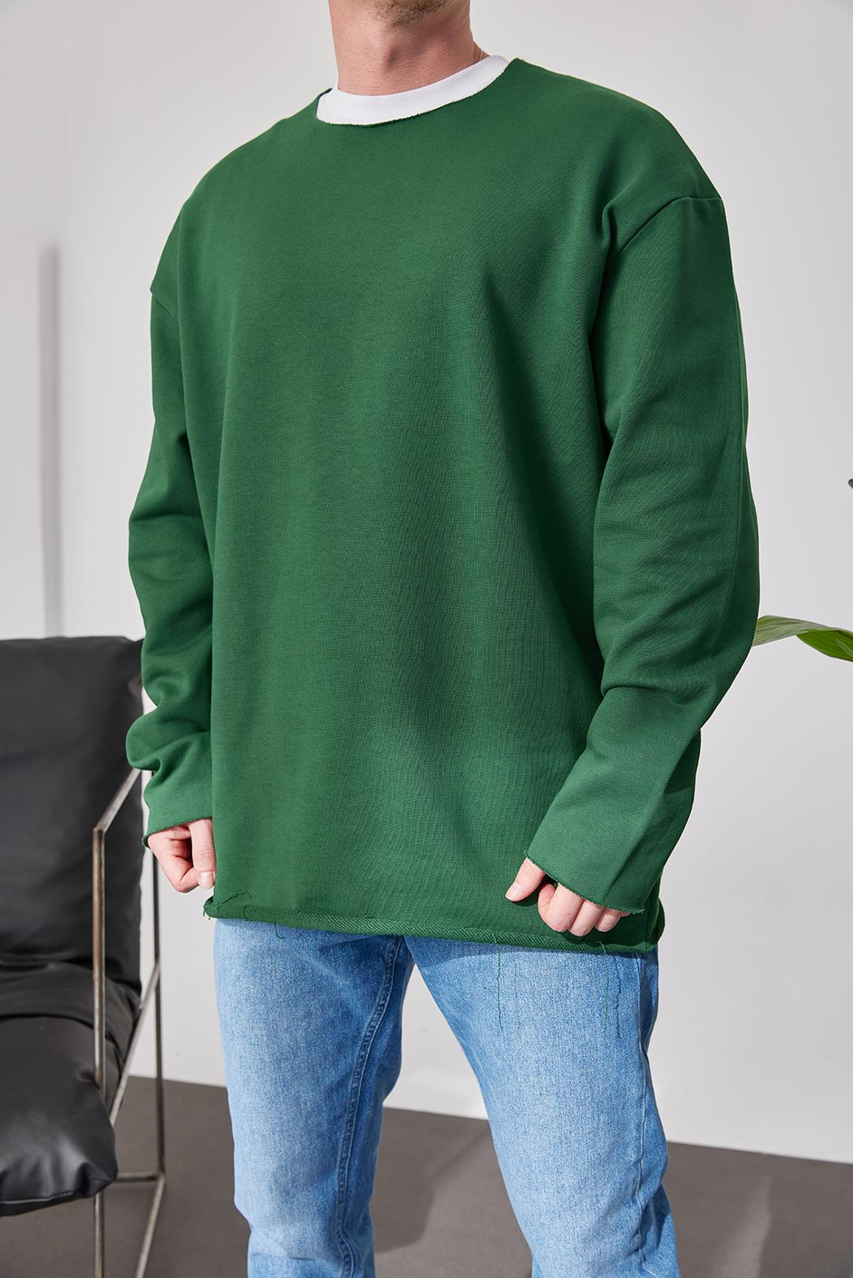 Pis Yaka Yeşil Sweatshirt