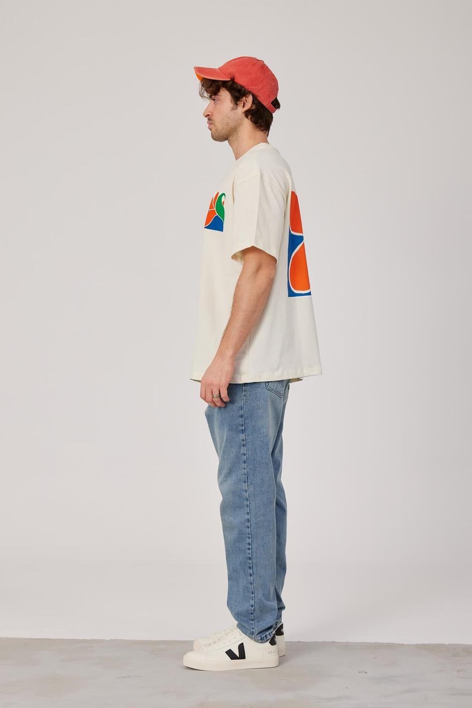 Renkli Baskılı Ekru Tshirt