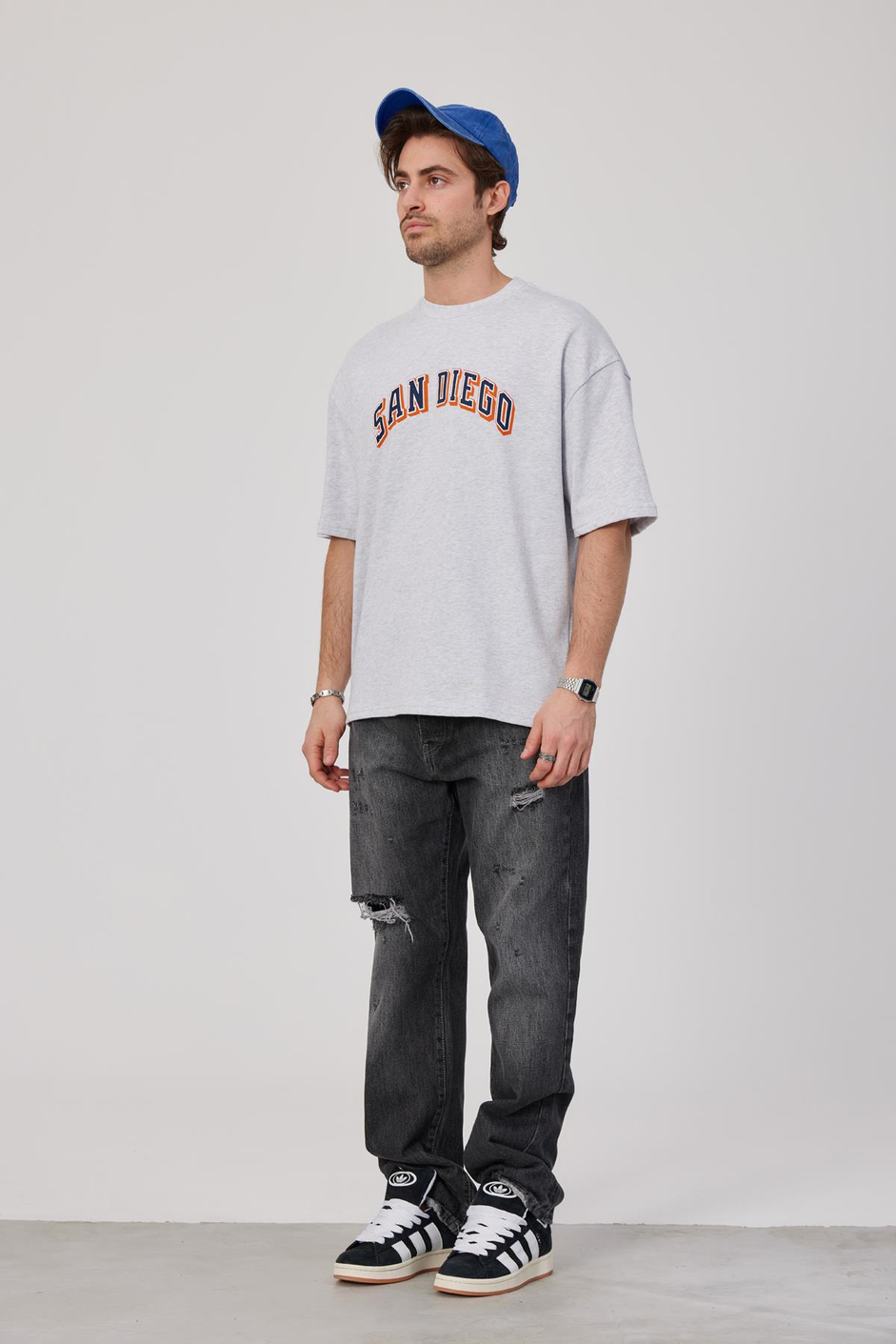 San Diego Baskılı Gri Tshirt