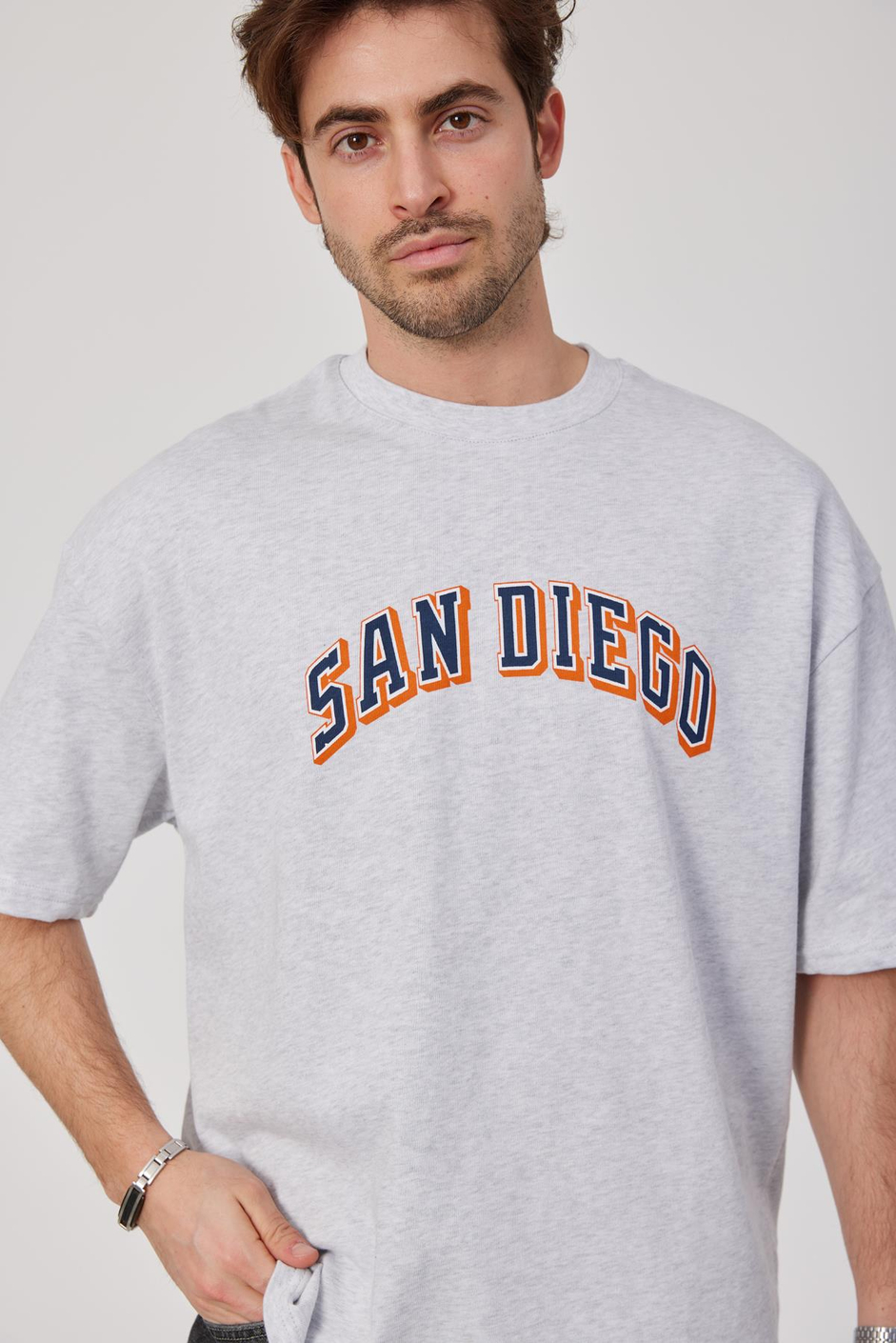 San Diego Baskılı Gri Tshirt
