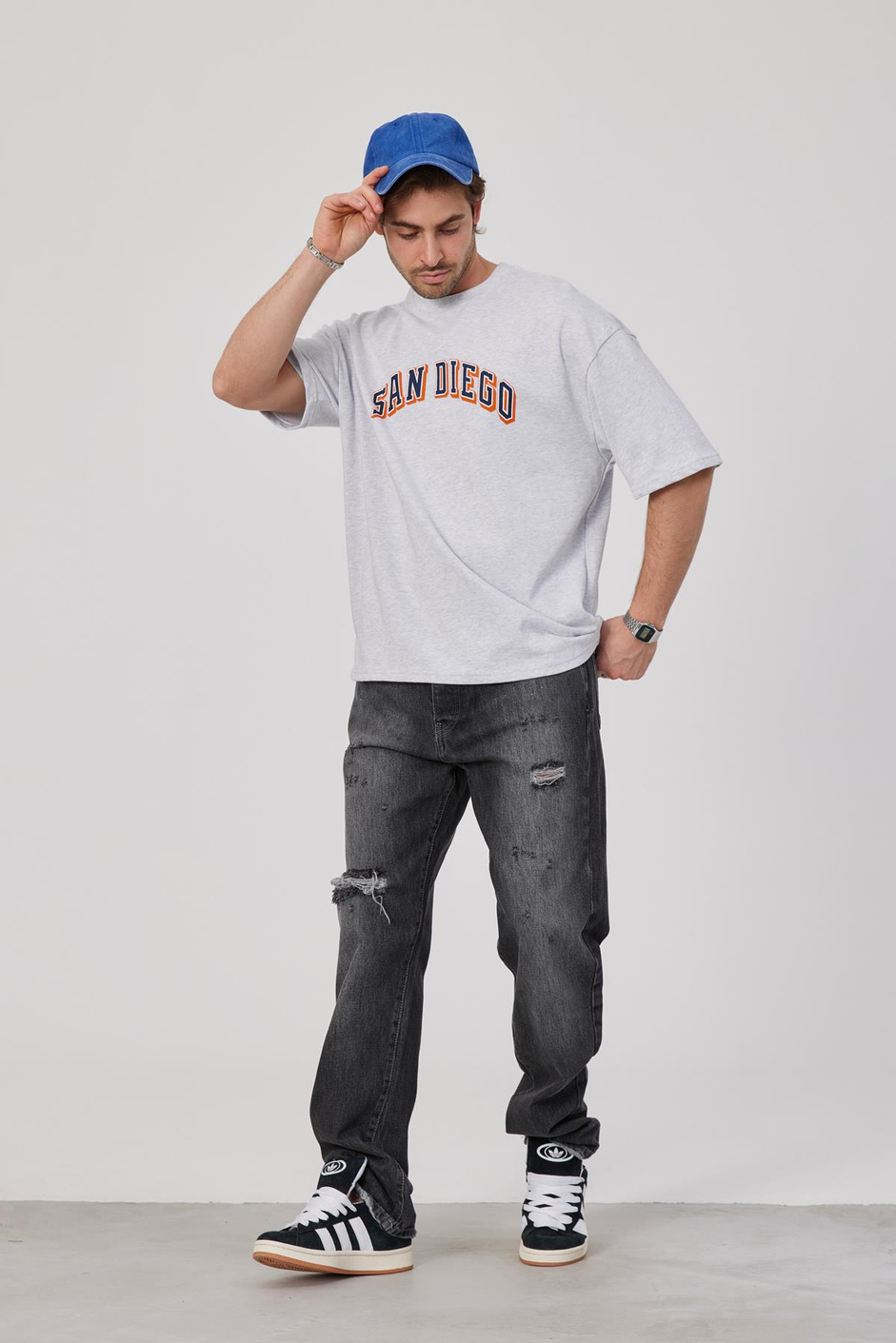 San Diego Baskılı Gri Tshirt
