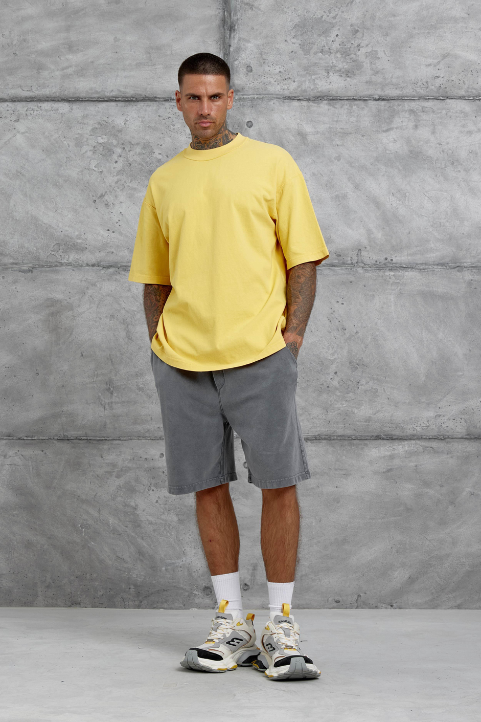 Sarı Basic Oversize Tshirt