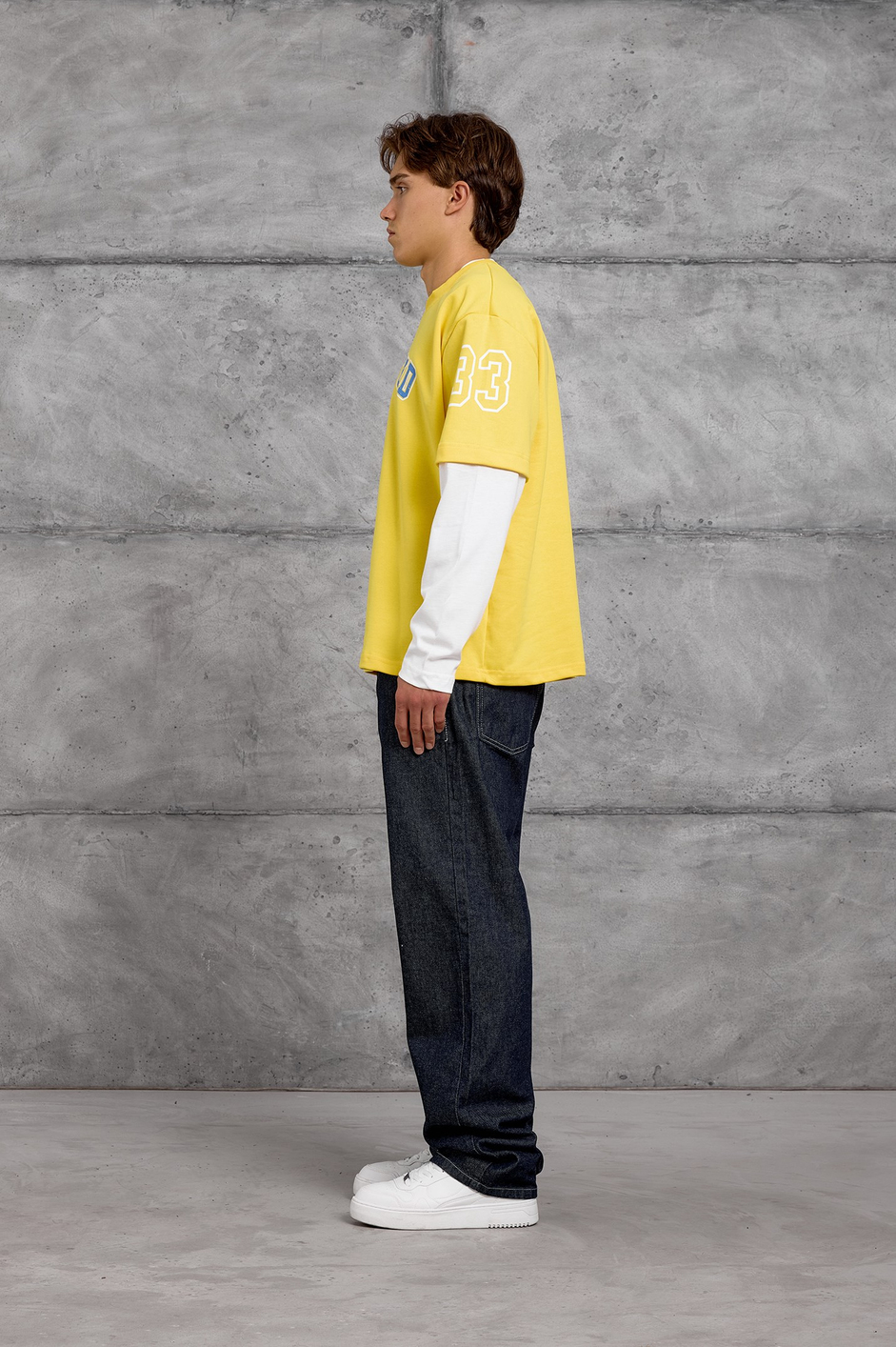 Sarı DOTSTUD 7 BASKILI OVERSIZE SWEATSHIRT