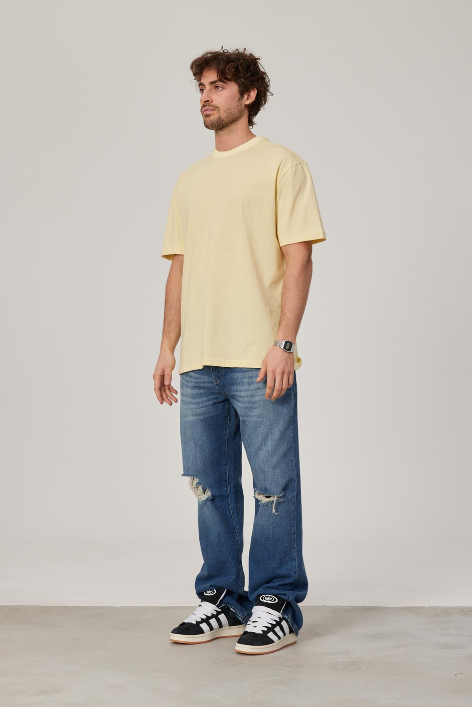 Sarı Oversize Basic Tshirt