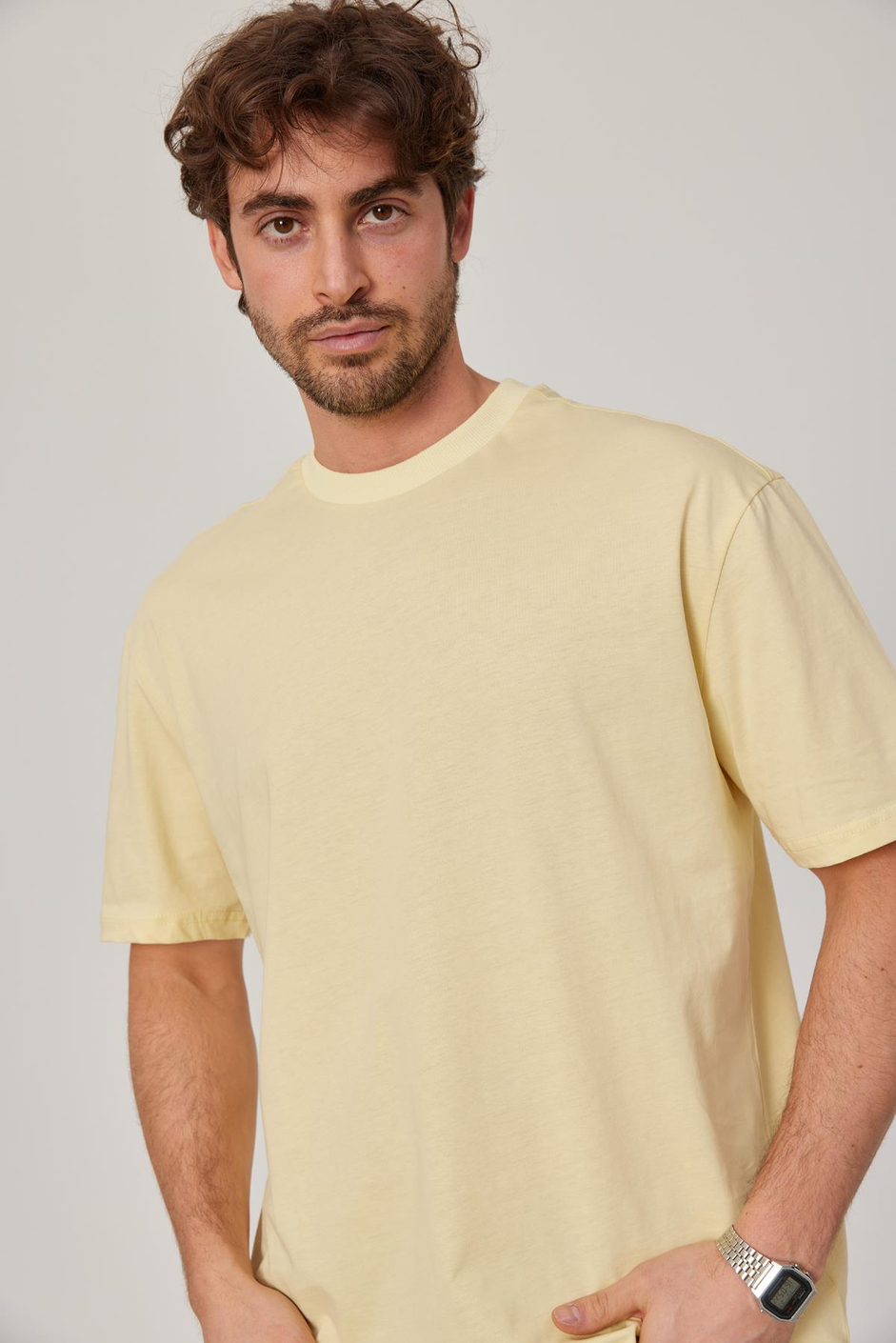 Sarı Oversize Basic Tshirt