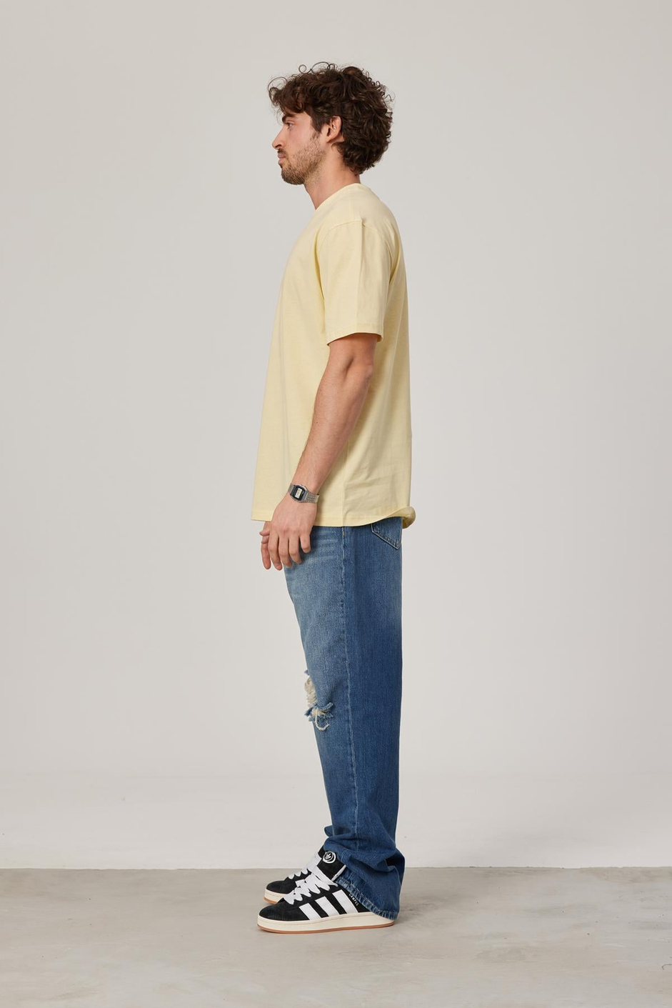 Sarı Oversize Basic Tshirt
