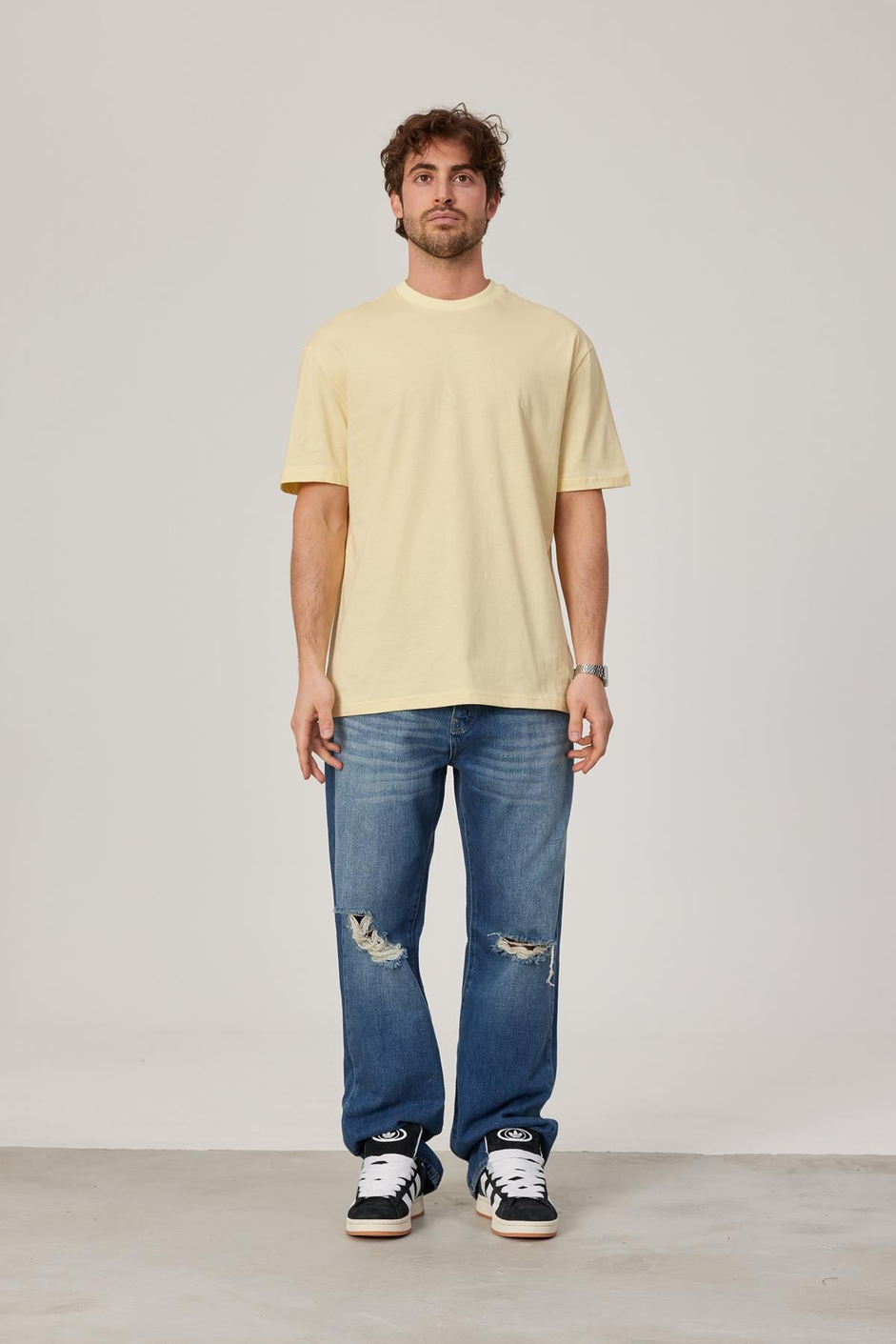 Sarı Oversize Basic Tshirt
