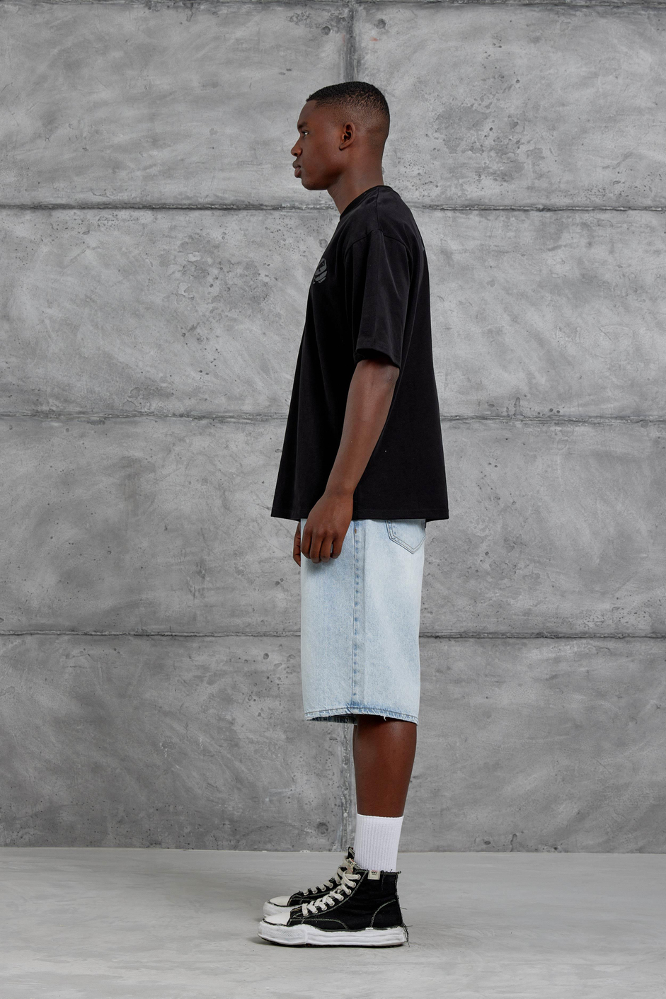 Siyah 11 Thinking Baskılı Oversize Tshirt