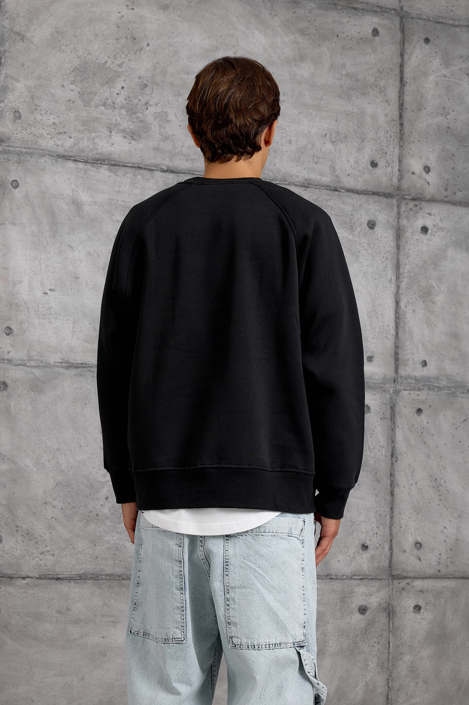 Siyah 19 BASKILI OVERSIZE SWEATSHIRT