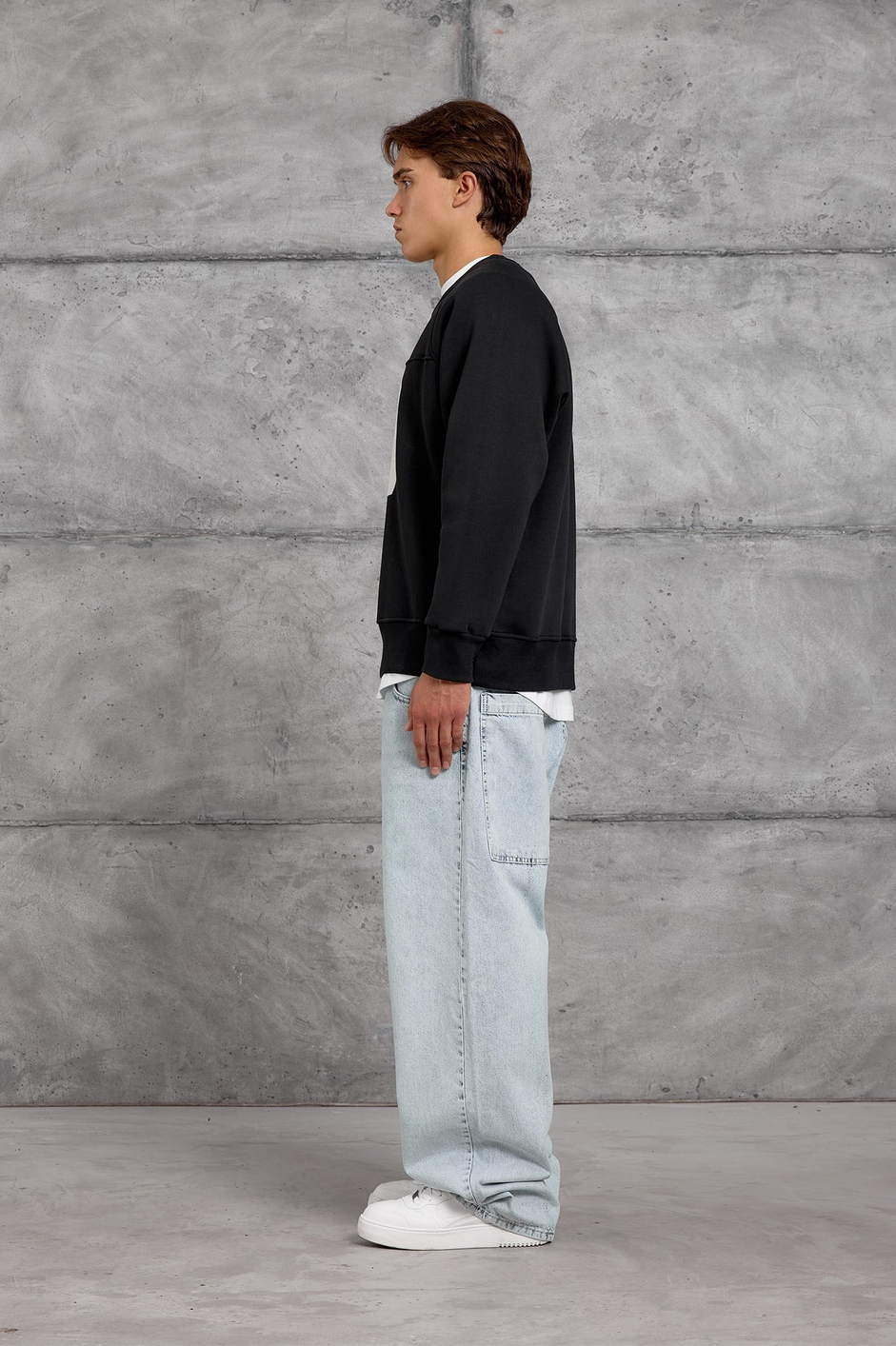 Siyah 19 BASKILI OVERSIZE SWEATSHIRT