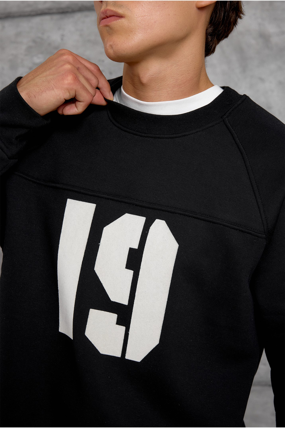 Siyah 19 BASKILI OVERSIZE SWEATSHIRT