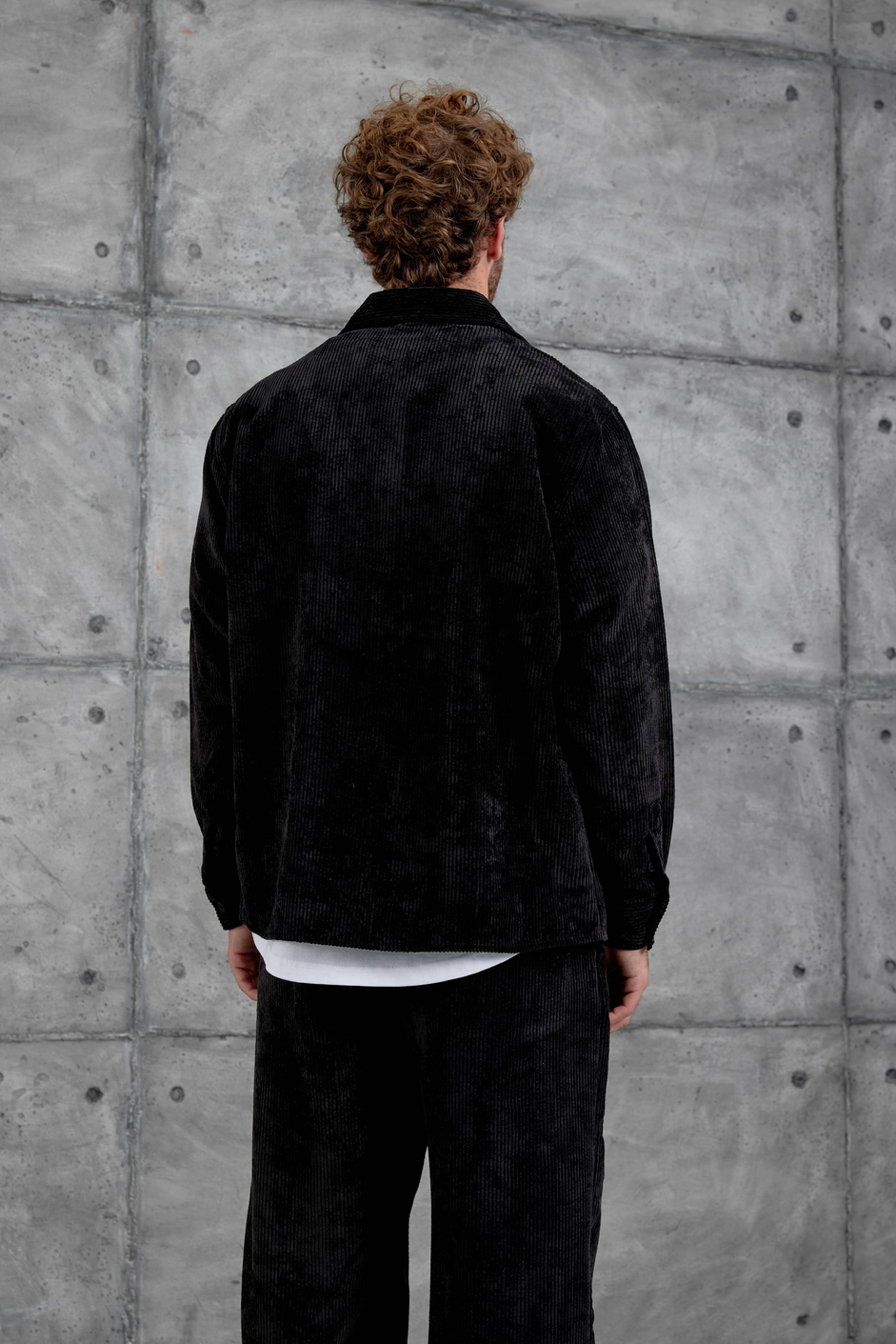 Siyah 251 Kadife Oversize Gömlek ve Pantalon Takım