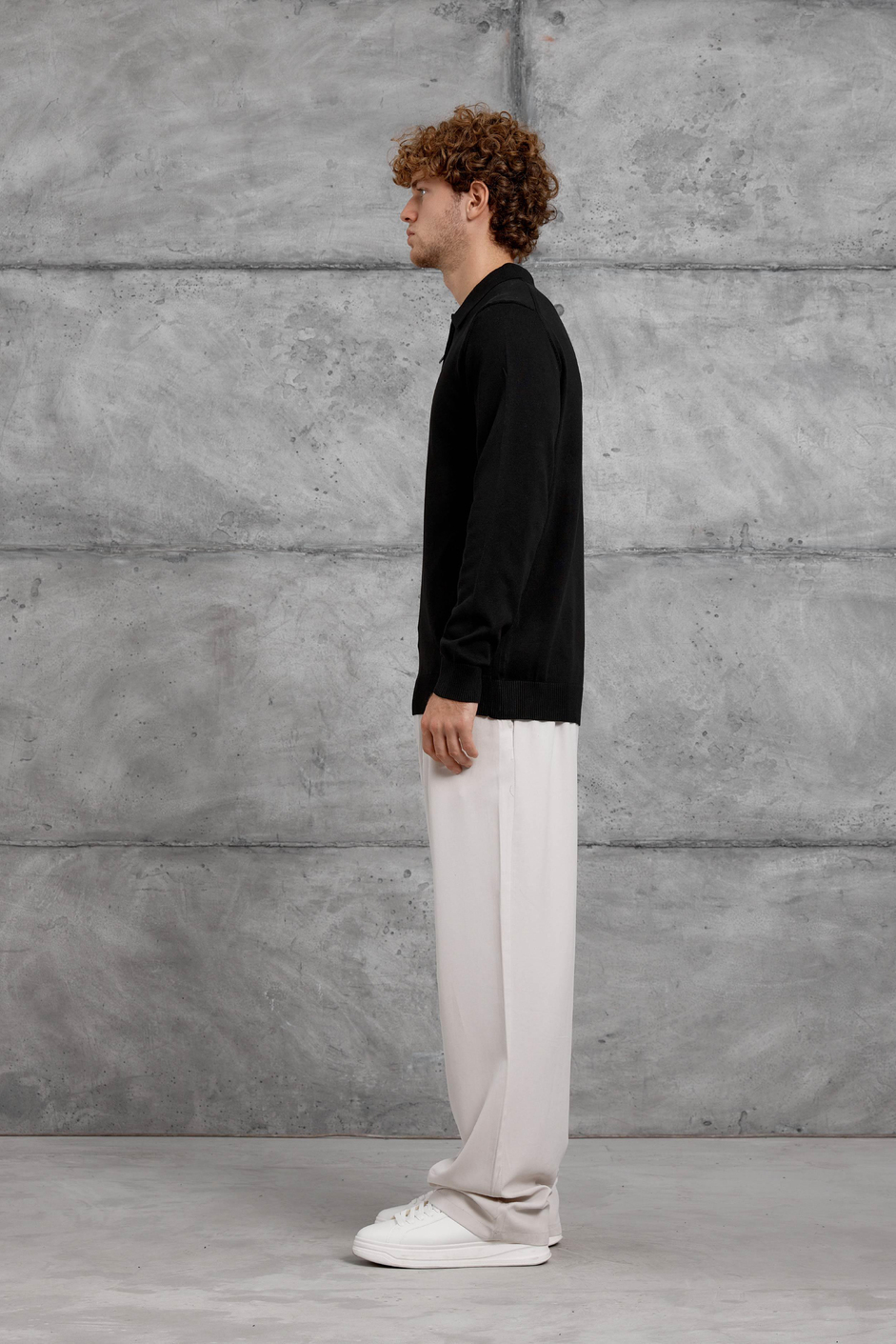 Siyah 251 YARIM FERMUARLI POLO YAKA BASIC TRIKO