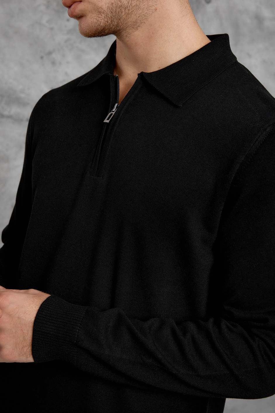 Siyah 251 YARIM FERMUARLI POLO YAKA BASIC TRIKO