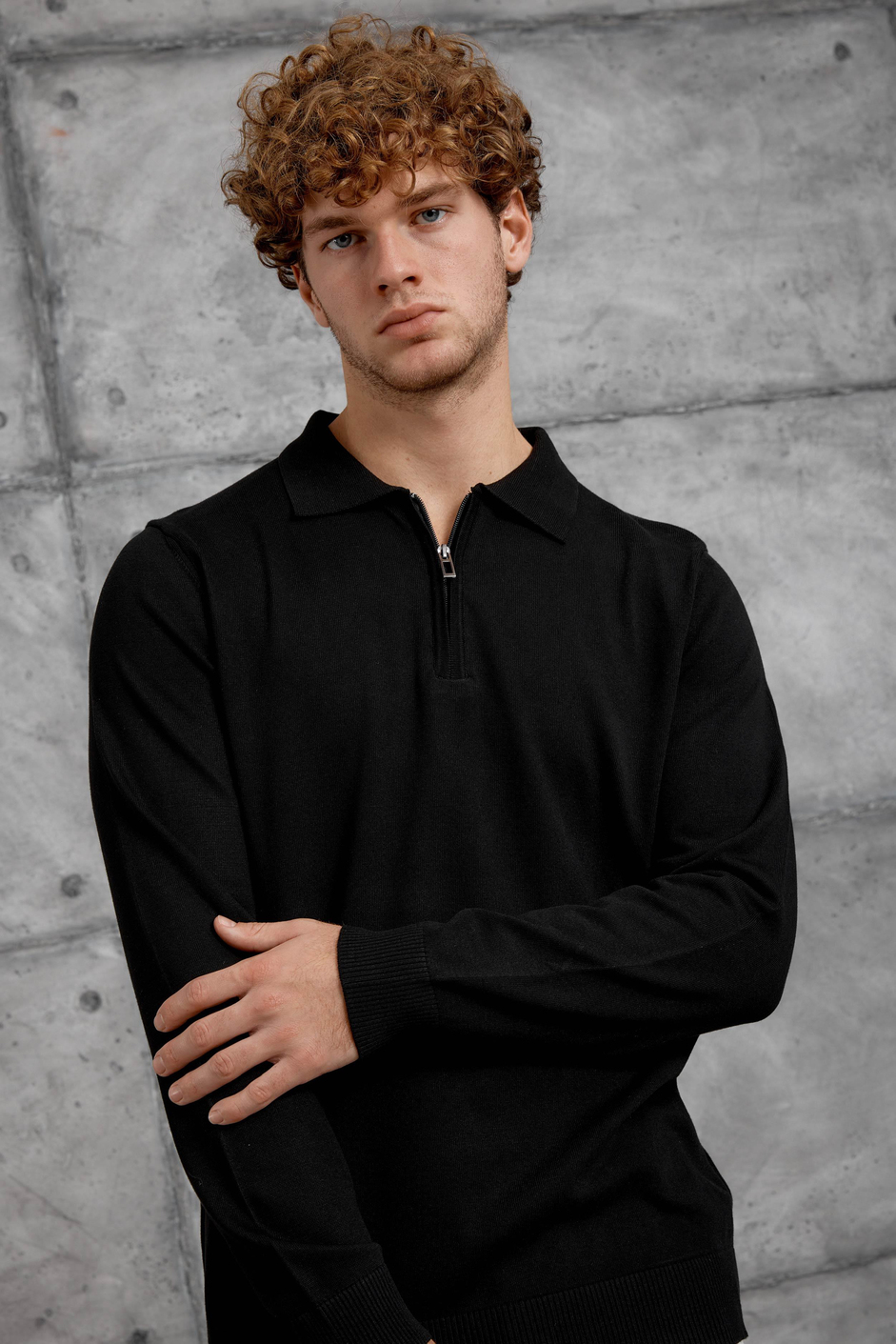 Siyah 251 YARIM FERMUARLI POLO YAKA BASIC TRIKO