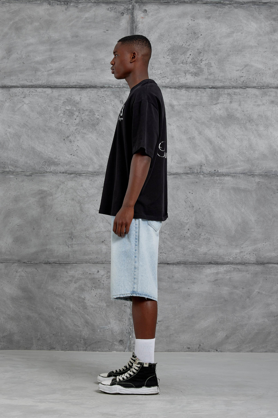 Siyah 3 Ragecure Baskılı Oversize Tshirt