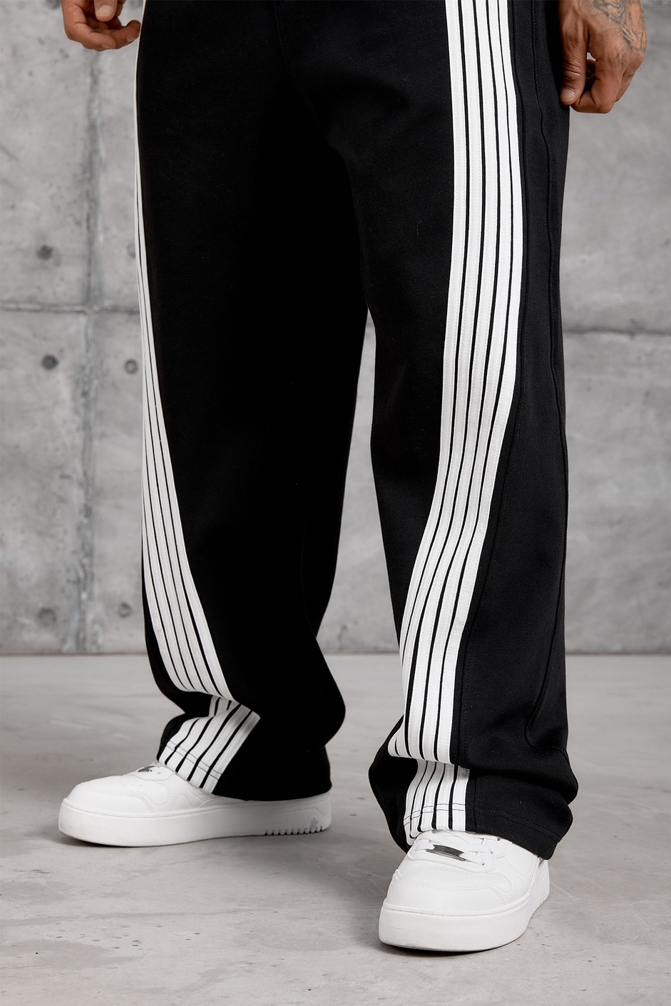 Siyah 5 ÇİZGİ BAGGY EŞOFMAN ALTI