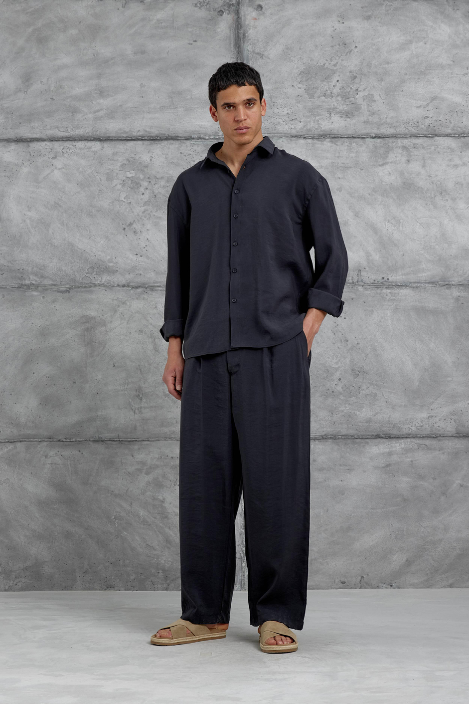 Siyah 512 Modal Kumaş Oversize Takım Alt Üst