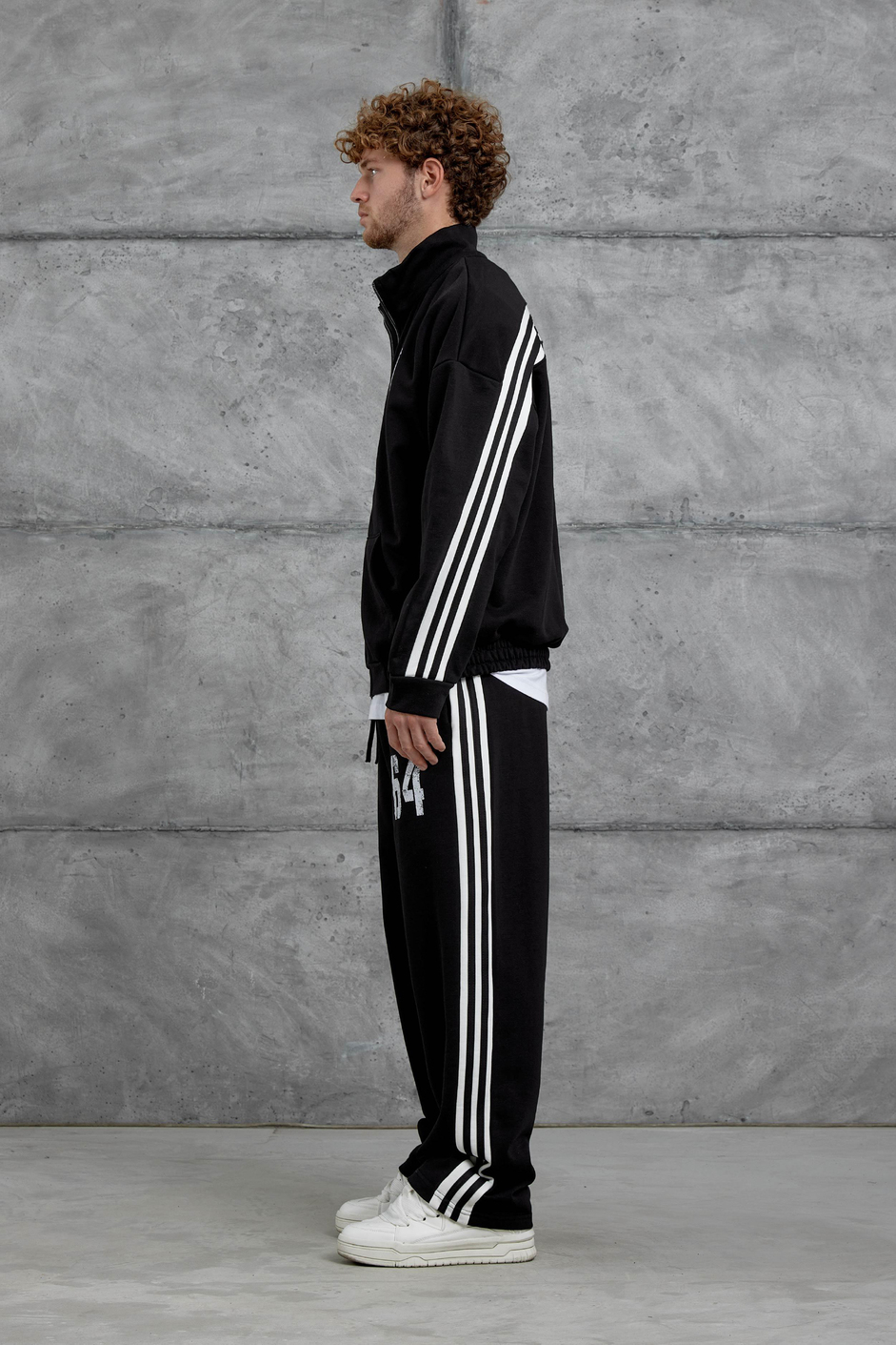 Siyah 64 Baskılı Oversize Eşofman Takımı
