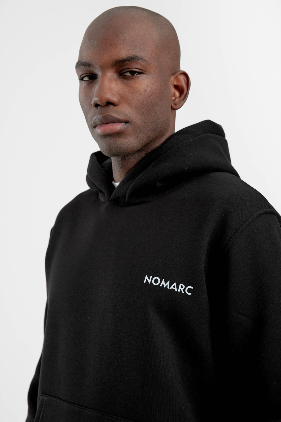 Siyah Arkası NMRC Yazılı Kapüşonlu Sweatshirt