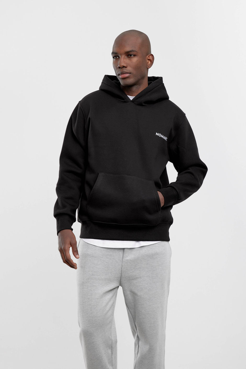 Siyah Arkası NMRC Yazılı Kapüşonlu Sweatshirt