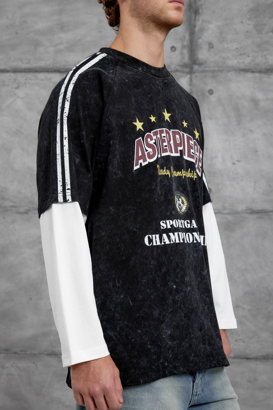 Siyah ASTERPİECE BASKILI OVERSİZE SWEATSHIRT