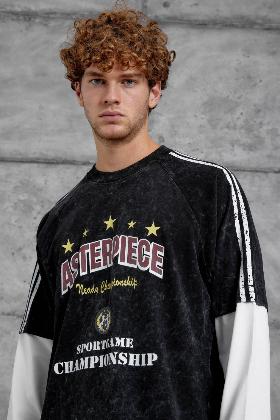 Siyah ASTERPİECE BASKILI OVERSİZE SWEATSHIRT