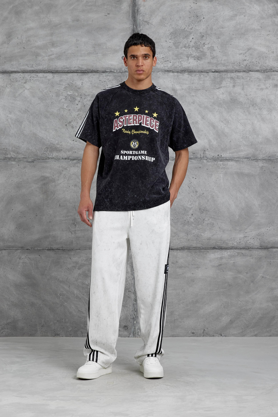 Siyah Asterpiece Yazılı Oversize Tshirt