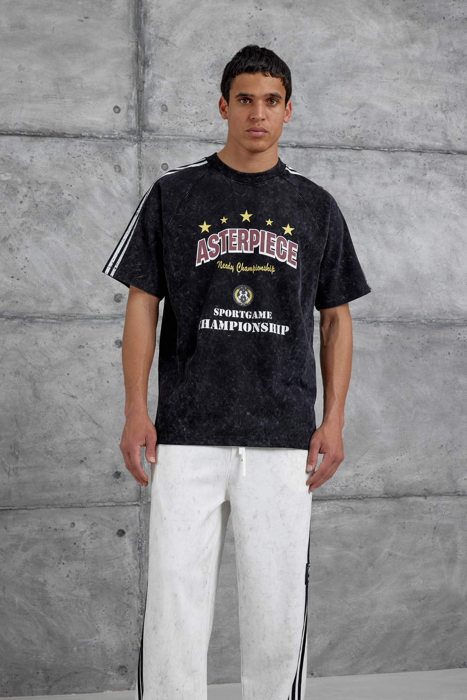 Siyah Asterpiece Yazılı Oversize Tshirt