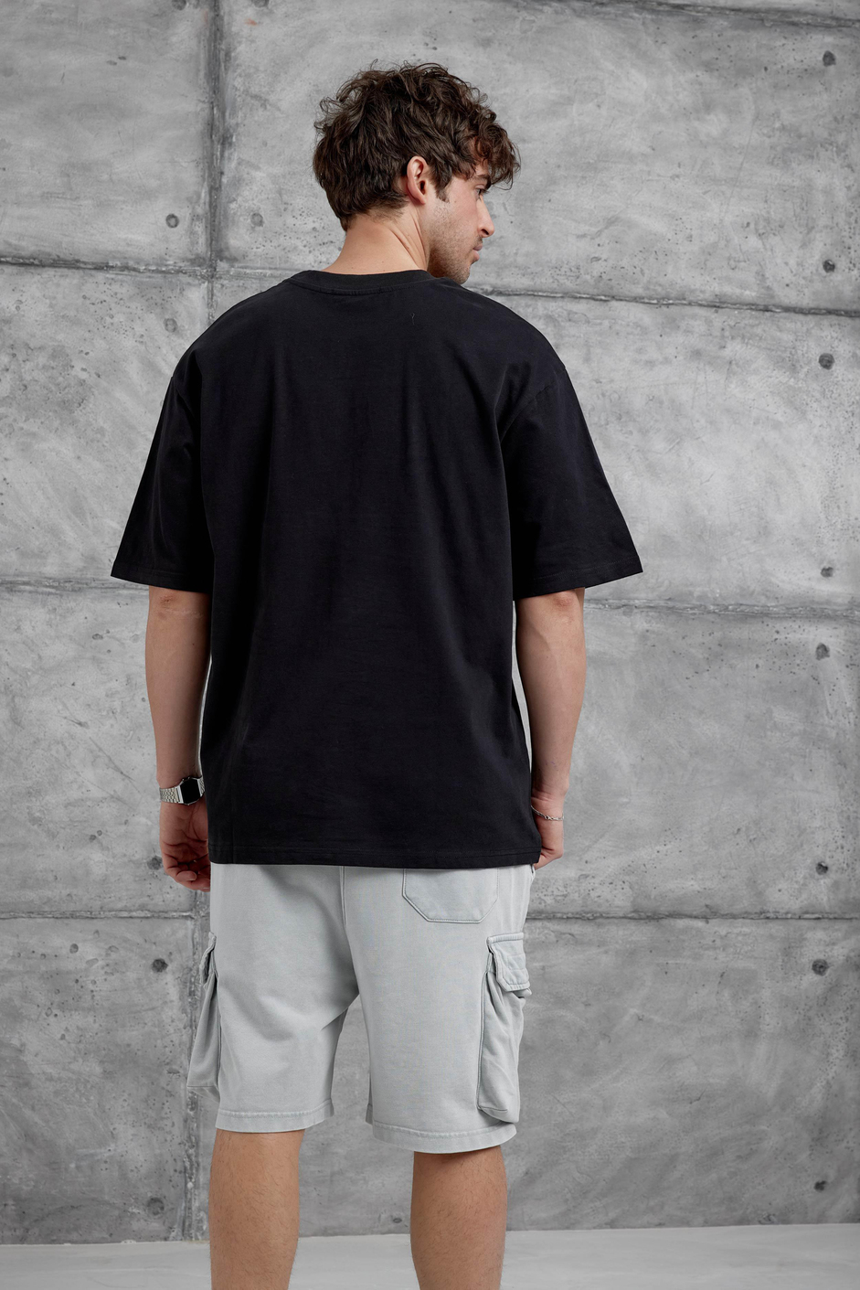 Siyah Brabus Yazılı Oversize Tshirt