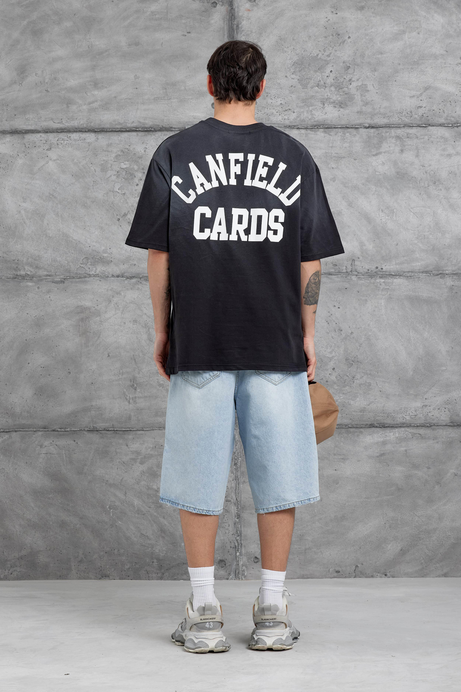 Siyah Canfield Card Yazılı Oversize Tshirt