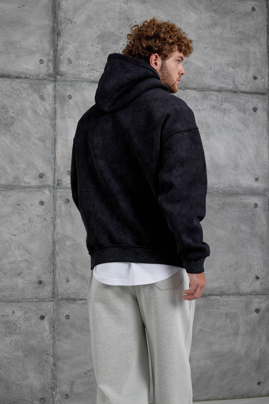 Siyah Disrupt Yazılı Şardonlu Oversize Sweatshirt