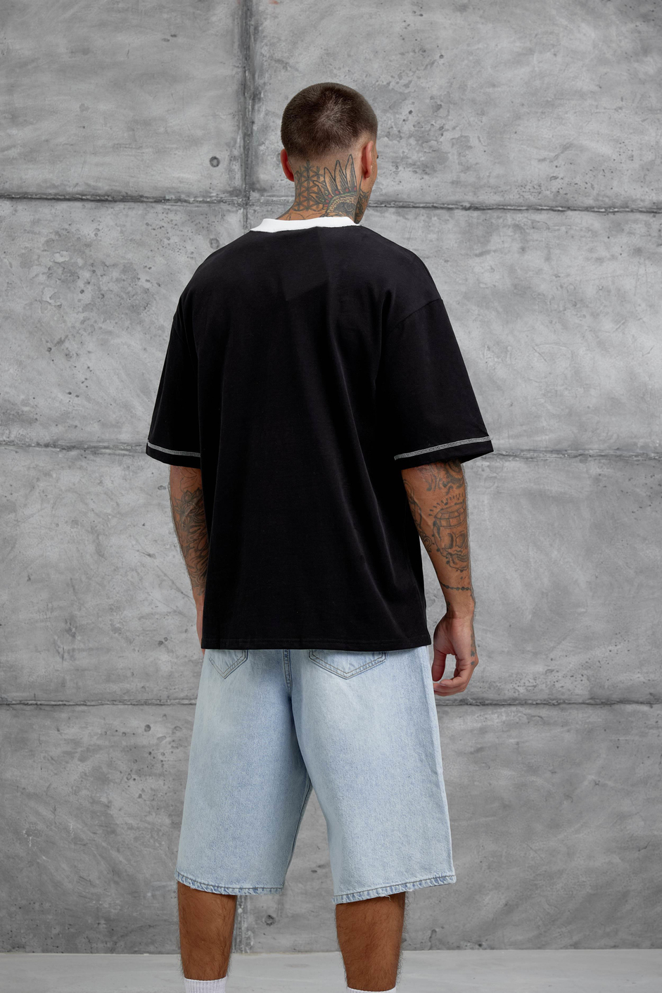 Siyah Dont Cry Baskılı Oversize Tshirt