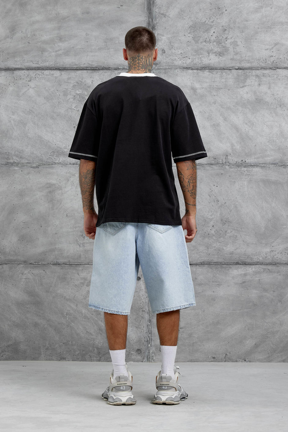 Siyah Dont Cry Baskılı Oversize Tshirt